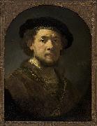 Rembrandt Peale Bust of a man wearing a cap and a gold chain Germany oil painting artist
